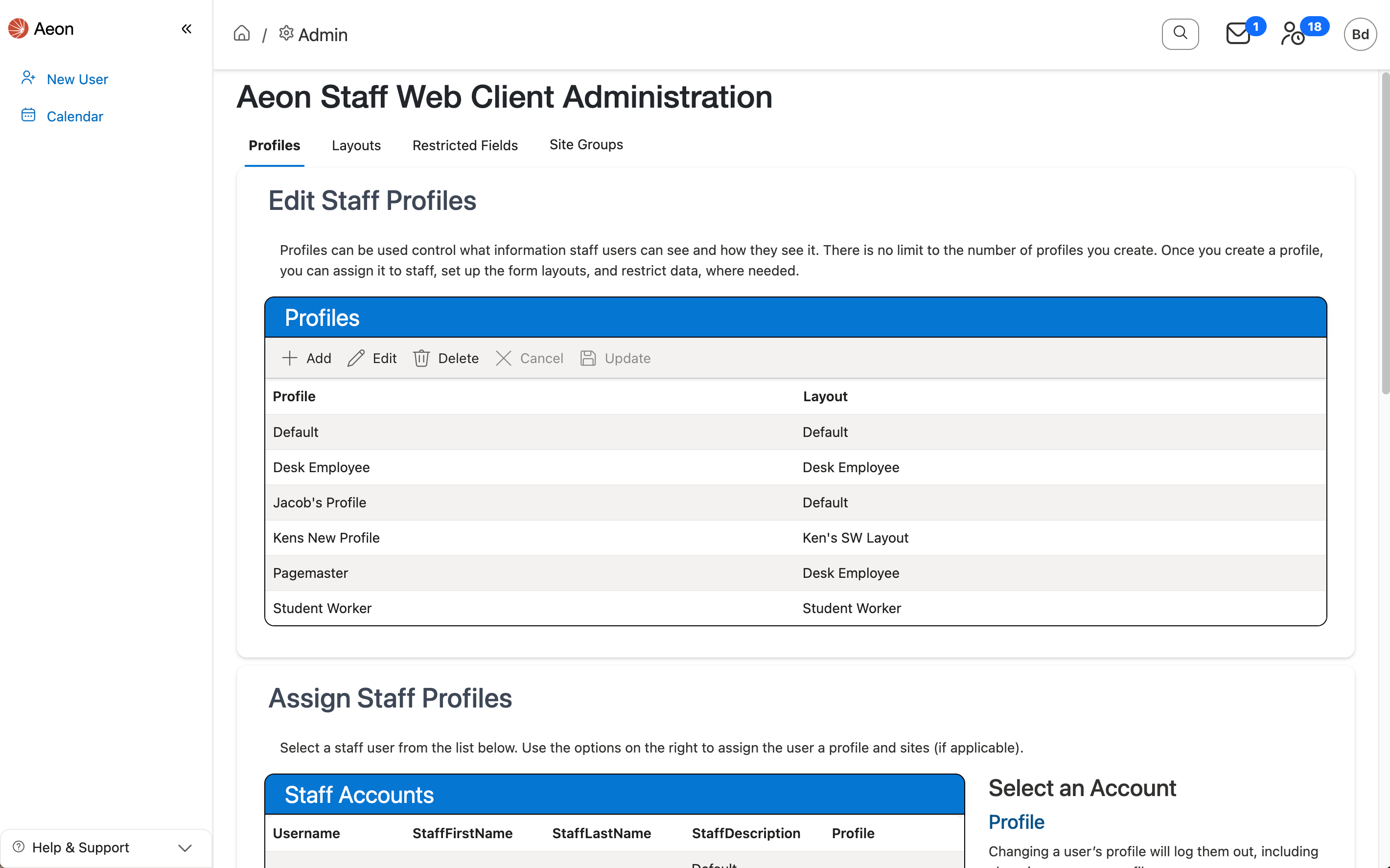 Profiles Tab